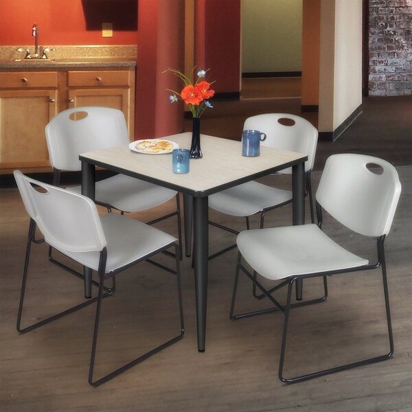 Regency Kahlo Square Table & Chair Sets, 30 W, 30 L, 29 H, Wood, Metal, Polypropylene Top, Maple TPL3030PLBK44GY - main